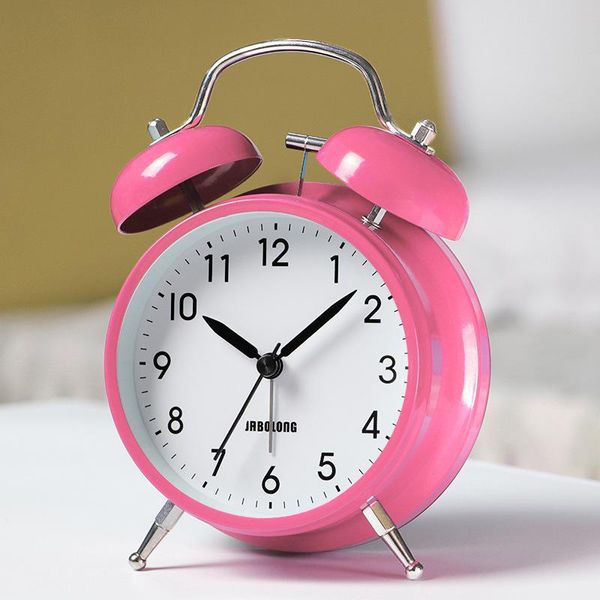 

other clocks & accessories 4 inch silent alarm clock loud bell metal colcks led night light home bedroom decoration kids holiday birthday xm