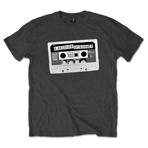

5 seconds of summer tape licensed men t-shirt, White;black