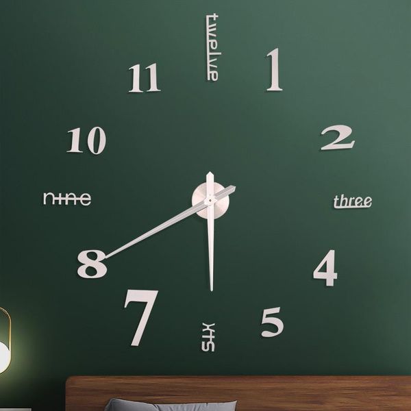 

wall clocks fashion nordic clock modern minimalist diy living room mute hanging stickers home decoration acrylic