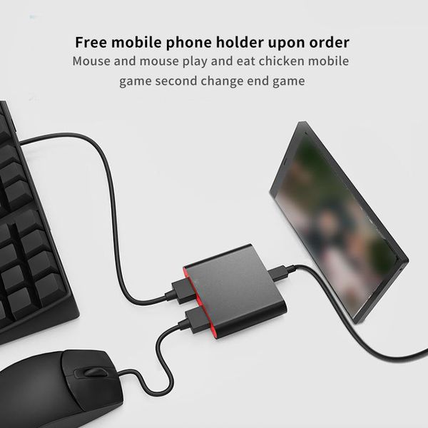 

keyboards one-handed gaming keyboard mouse set portable mini keypad mice with converter adapter for ps4 switch pc