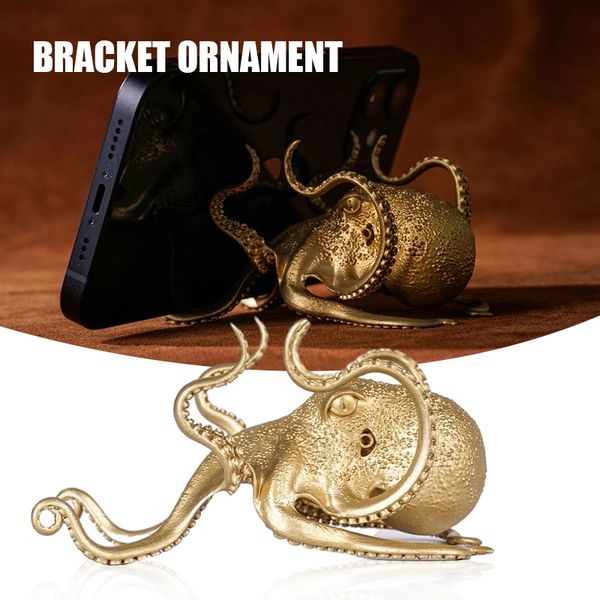 Top Seller Bronze Creative Octopus Telefone Titulares montagens para telefones