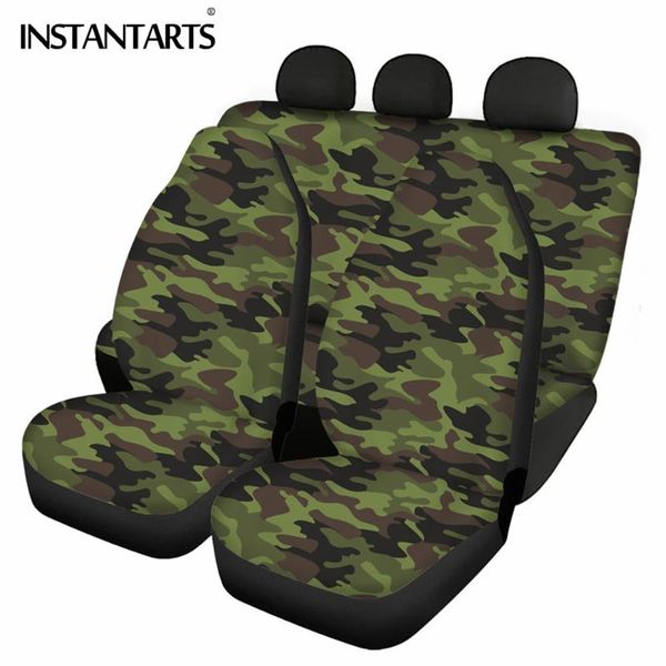 

4pcs army green camo print car seat covers multi color universal front/back cover breathable protector