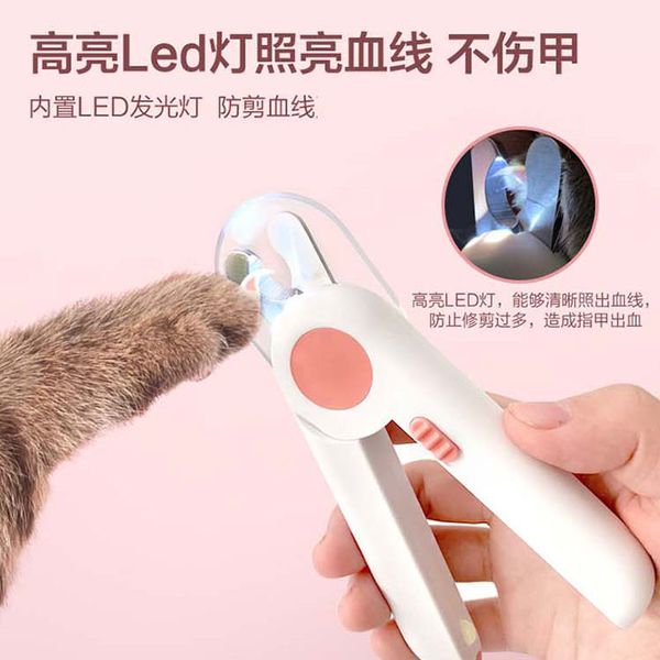 

AM Pet Cat Cutter dog and Cat Nail Clipper Cutting Machine Beauty Scissors Animal Cat Locks Pet LED Light Nail Trimmer