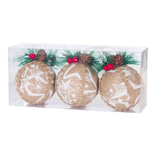 

novelty items christmas decoration 8cm ball pendant appearance knitting cotton and scraping rope