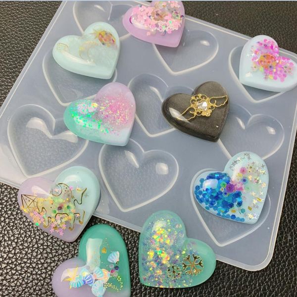 

craft tools resin jewelry liquid silicone mold heart pendant molds for diy making