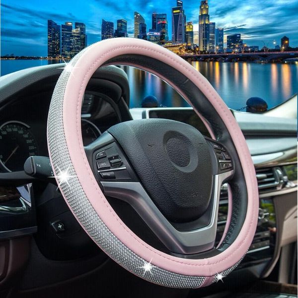 

rhinestone steering wheel cover bling shiny diamond for women girls durable covers