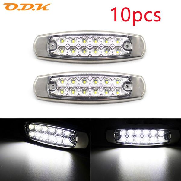 

emergency lights 10pcs 12 led car trucks side marker thin clearance lamp truck trailer lorry caravan bus van 12v 24v waterproof