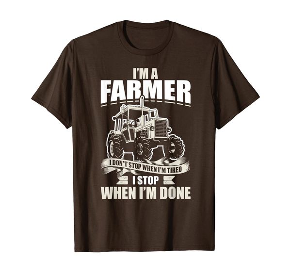 

i don't swhen i'm done farming - farmer statement t-shirt, White;black