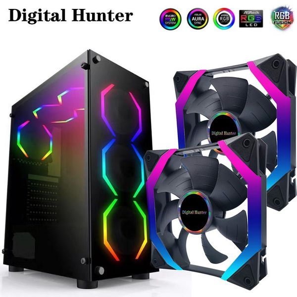 

120mm pc computer case fan cooling cooler 6pin adjustable rgb led 12v mute ventilador pwm argb fans adjust speed aura sync lk120 & coolings