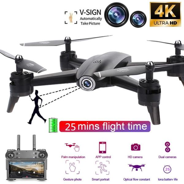 

drones hd dual camera flight 25 minutes wifi fpv drone optical flow positioning intelligent follow quadcopter rc helicopter