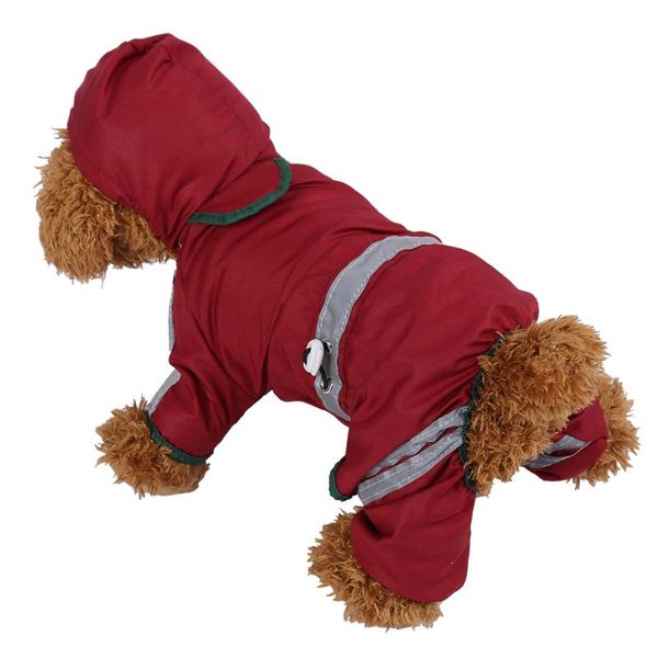

dog apparel pet raincoat waterproof jacket puppy polyester drawstring hoodie outdoor clothes spring summer reflective