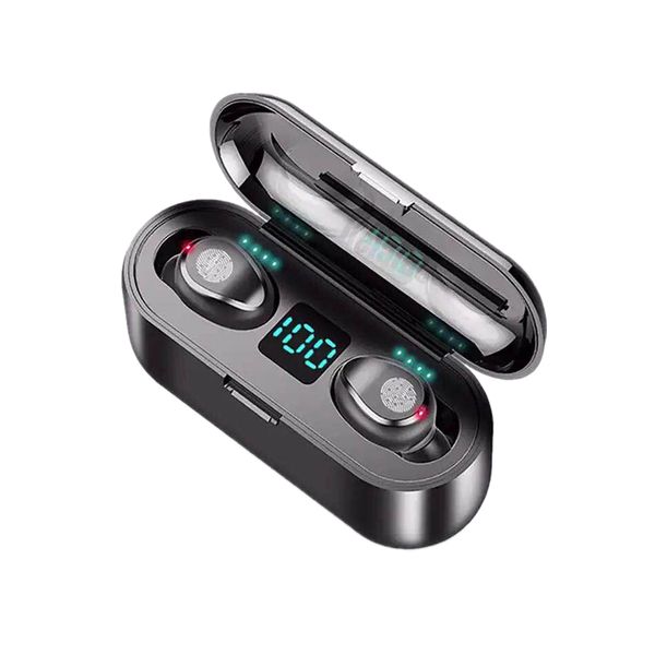 TWS F9 Cuffie senza fili Sport Auricolari Bluetooth Touch Mini Auricolari Cuffie stereo per bassi con custodia di ricarica da 2000 mAh Power Bank Suono Hi-Fi per microfono