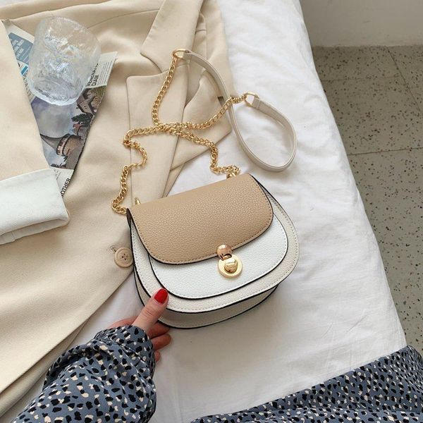 

evening bags pu leather contrast color crossbody for women 2021 fashion small shoulder bag female handbags and purses travel
