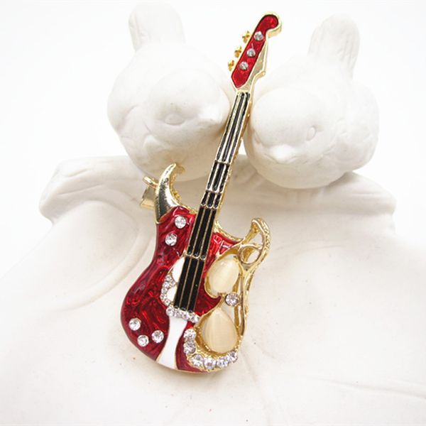 

new straight creative guitar keychain diamond instrument keychain gift mix batch, Slivery;golden