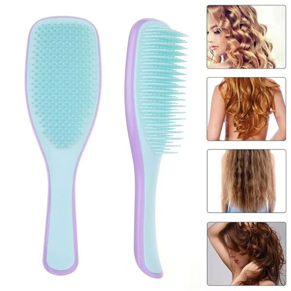 

hair brushes magic detangling brush anti-static massage comb tangling haircut shower salon styling tool girl accessories, Silver