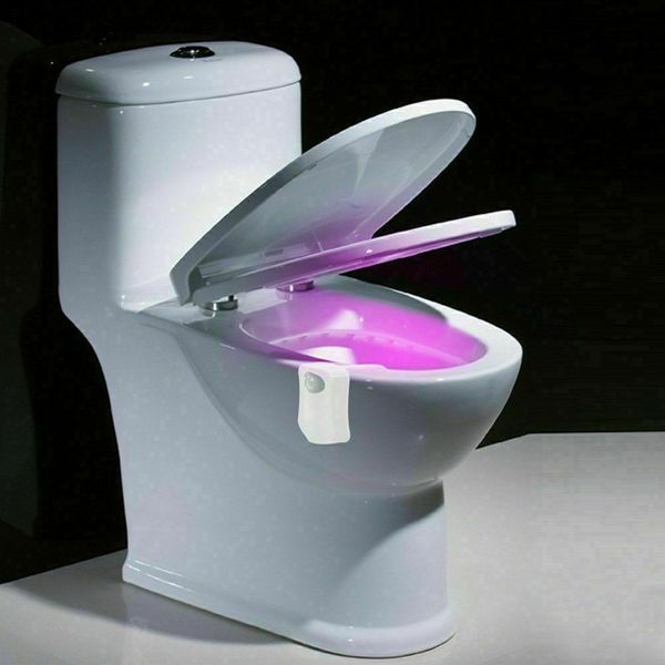 

toilet night light led motion activated sensor bathroom bowl lamp 8 color