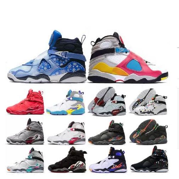 

fashion jumpman 8 8s mens satin basketball shoes white multicolor doernbecher aqua black trainers sneakers 40-47 shoe