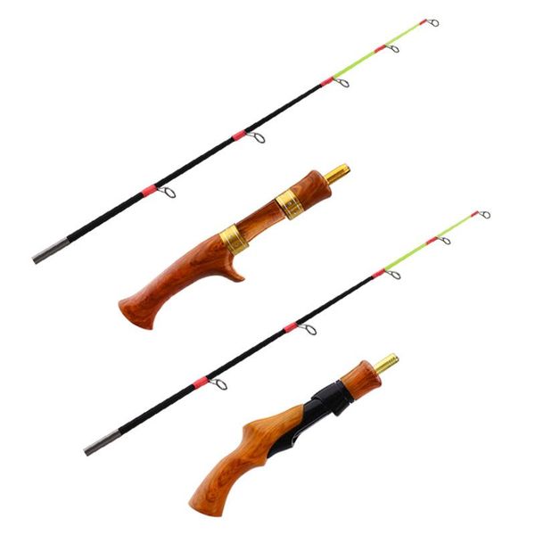 

boat fishing rods 2 section rod 62cm imitation wooden handle straight gun children outdoor short ice