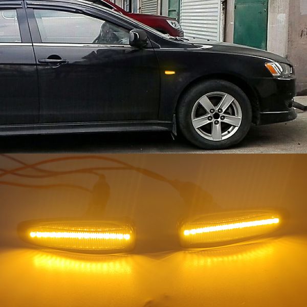 

1set led turn signal lamp for mistubishi outlander sport mirage sport lancer evolution x car dynamic side marker blinker