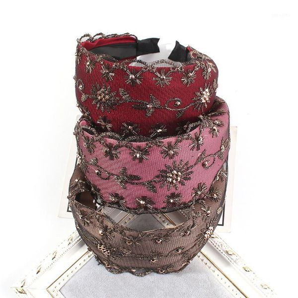 

elegant lace wide rhinestone women hairbands girl's headbands lady's headwear hair accessories1