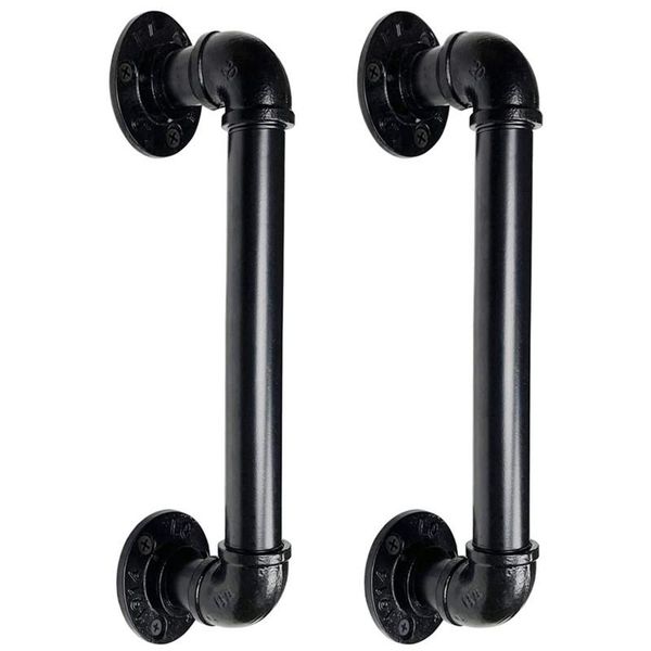 

handles & pulls retro rustic rural vintage water iron pipe barn door pull grab towel bar handle antique red bronze silver copper black