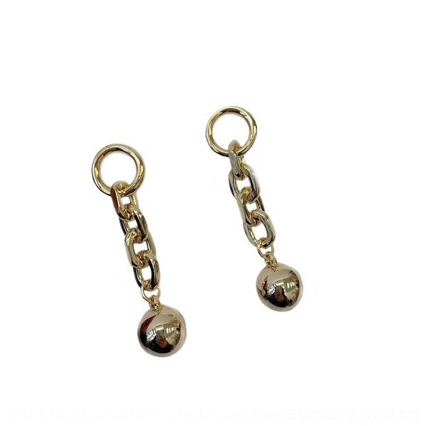 

ykDM gold plated s925 silver needle women's stud long and earrings chain tassel beads high-grade gold temperament korean earrings, Golden;silver