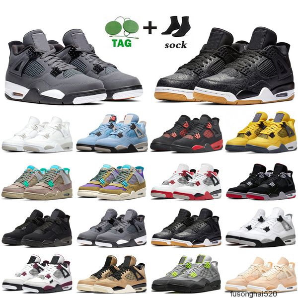 

2022 fashion 4 basketball shoes 4s red thunder university blue white oreo desert moss bred taupe haze black cat cool grey mens trainers spor