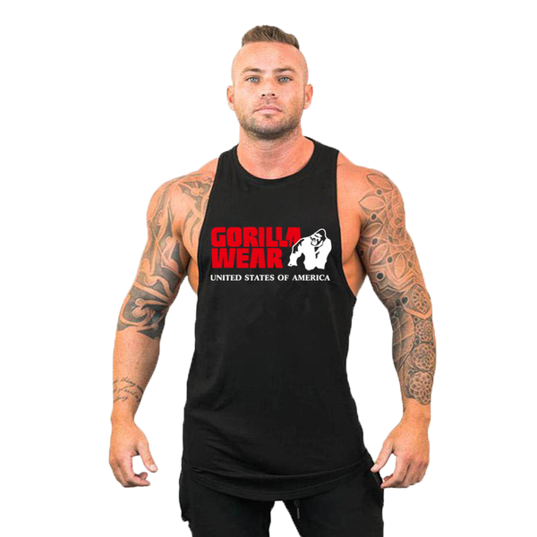 

men' tank gym men fitness gorilla wear bodybuilding summer gyms for male sleeveless vest shirts muscle undershirt 20, White;black