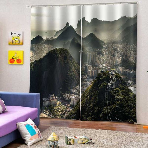

curtain & drapes window home curtains 3d large blinds for living room bedroom mountain landscape printing