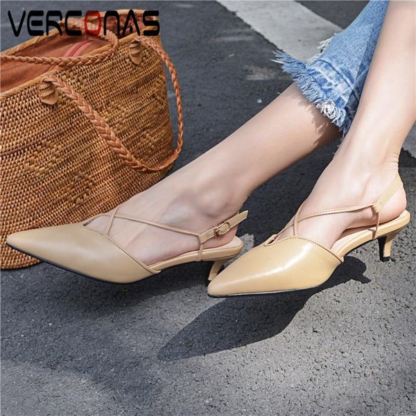 

women thin heels slippers classic design summer sandals pointed toe party pumps high genuine leather shoes woman, Black