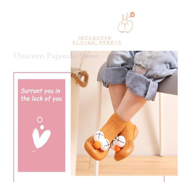 

first walkers baby walker shoes cartoon orange doll breathable for born soft-soled sock indoor knit booties toddlers