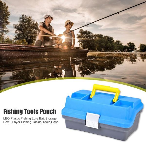

fishing accessories 3 layer tackle pouch case abs plastic lure bait outdoor portable easy carrying storage box for leo