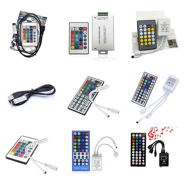 Led Controller IR Fernbedienung für 5050 2835 5630 RGB Streifen Lichter 24 tasten 40 tasten 44 tasten 5 V 12 V 24 V RGBW Weiß Dimmer Steuerung