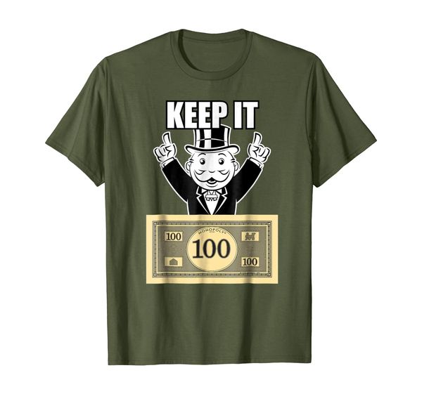 

mr. monopoly keep it 100 humorous t-shirt, White;black