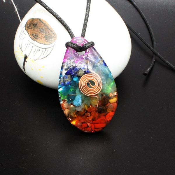 

ogun energy pendant drop chakra crystal enhanced immunotherapy yoga necklace jewelry for men and women necklaces, Silver