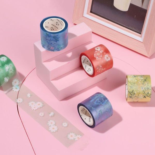 

gift wrap lovely flower pet transparent masking tape diary scrapbooking diy decorative sticker adhesive stickers