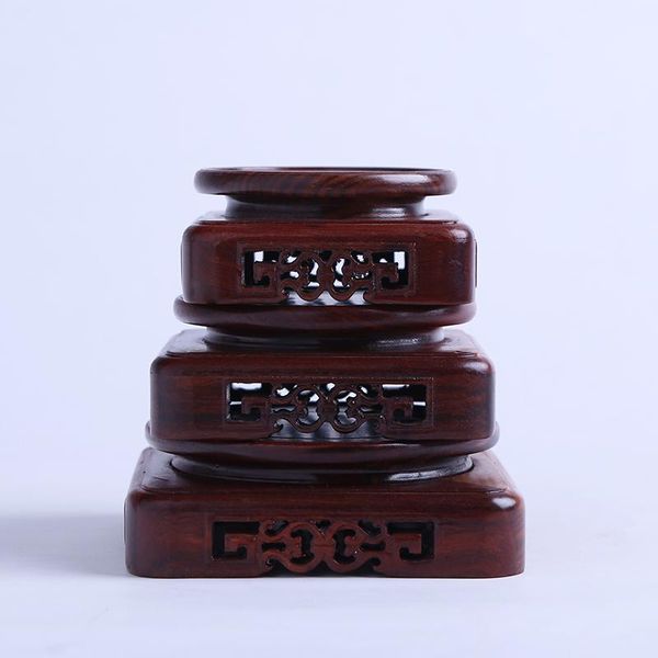 

decorative objects & figurines 7.5-10.5cm diameter red sandalwood vase base carved flower pattern stone seal teapot tray jade antique cerami