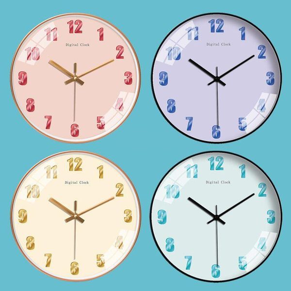 

wall clocks clock solid color classic watch originality nordic fashion bedroom silent for home decoration