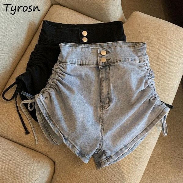 

women's shorts denim high waist women summer girls sweet and wrap hip chic leisure ins ulzzang korean style trendy, White;black