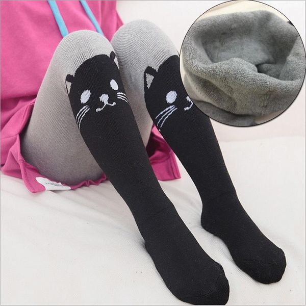 

footies children tights for girls warm kids fall winter tight thicken terry baby girl pantyhose cartoon cat kitty stockings autumn, Blue