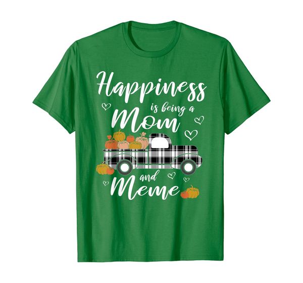 

happiness is being mom and meme thanksgiving gifts t-shirt, White;black