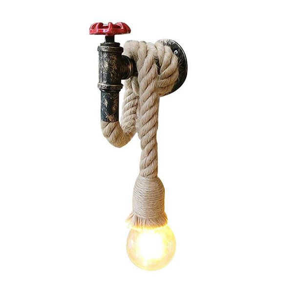 

wall lamp vintage industrial rope faucet lights cafe bar aisle sconce art decoration led e27 light fixtures