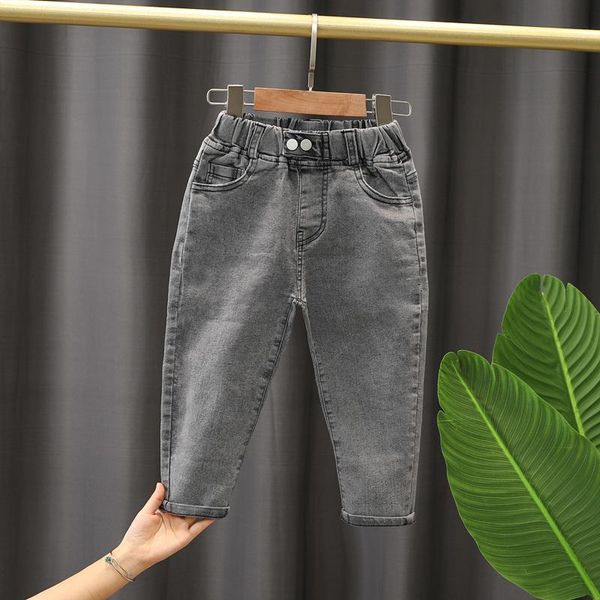 

jeans spring kids quality children pants baby boys girls denim trousers fashion infant clothing clothes 2-6y, Blue