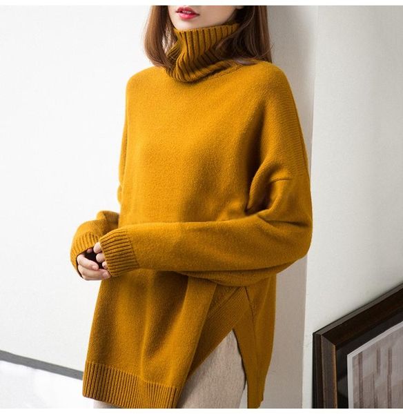 

women's sweaters winter sweater for woman cashmere knit turtleneck 3colors pullovers long sleeve jumpers women thick clothes, White;black