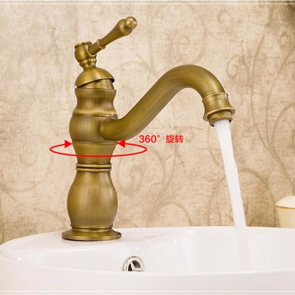 Estilo Vintage Antique Bacia Faucet Banheiro Do Banheiro Misturador Lavagem Basin Torneiras com Único Punho Novos Chegadas Torneira de Água