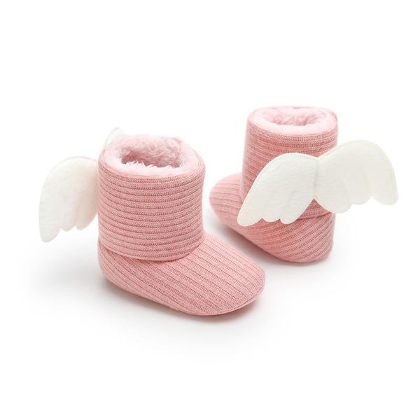 

first walkers 2021 winter warm knitting wing snow boots for baby girl boy anti-silp prewalker booties shoes 0-18 months