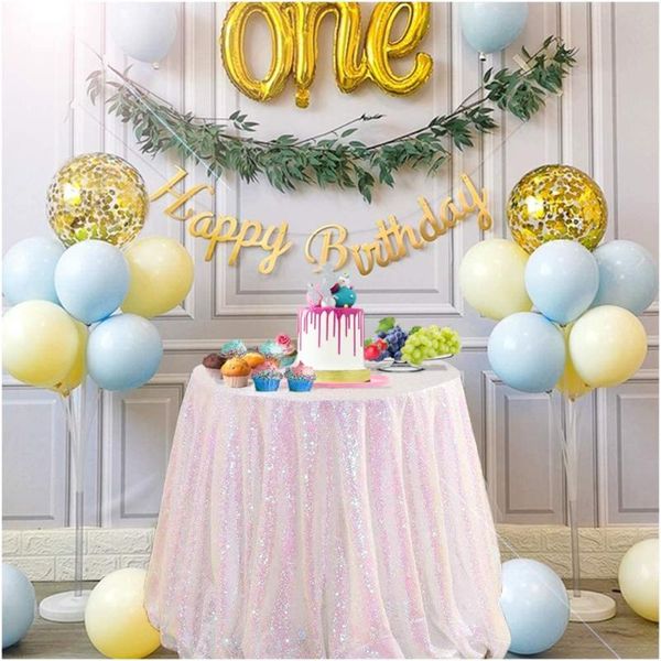 

and sequin tablecloths go well with birthday parties table cloth