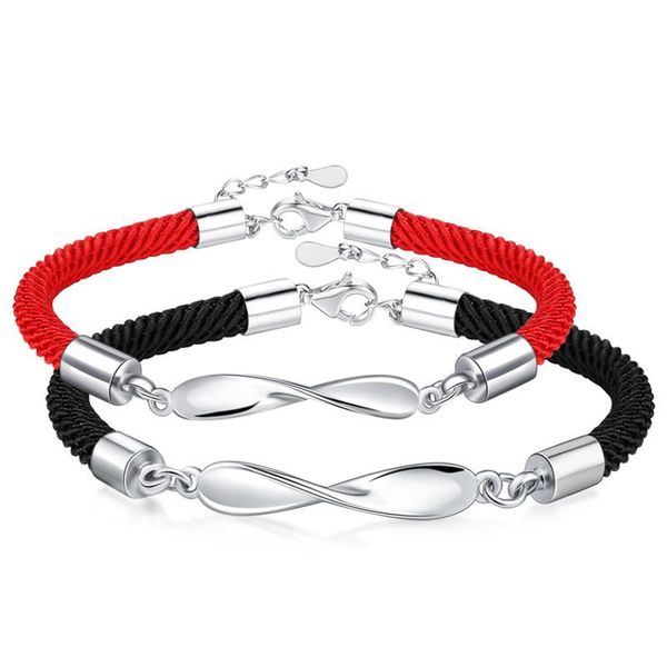 

charm bracelets 2021 jewelry accessories women men bracelet fashion red black rope extensible bangles gift for student couple birthday valen, Golden;silver