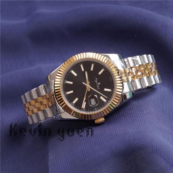 

wristwatches men watch automatic mechanical stainless steel datejust rose gold silver blue black watches sport 36mm, Slivery;brown