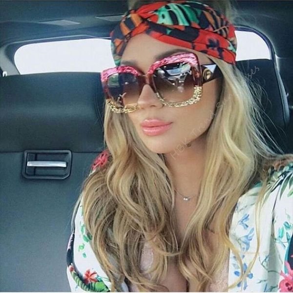 

italy brand oversized square sunglasses women retro designer big frame sun glasses female green red oculos, White;black
